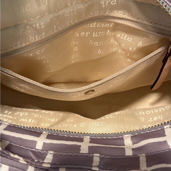 Kate Spade Gray and White Ribbon Nylon Shoulder Bag - Picture 9 of 15